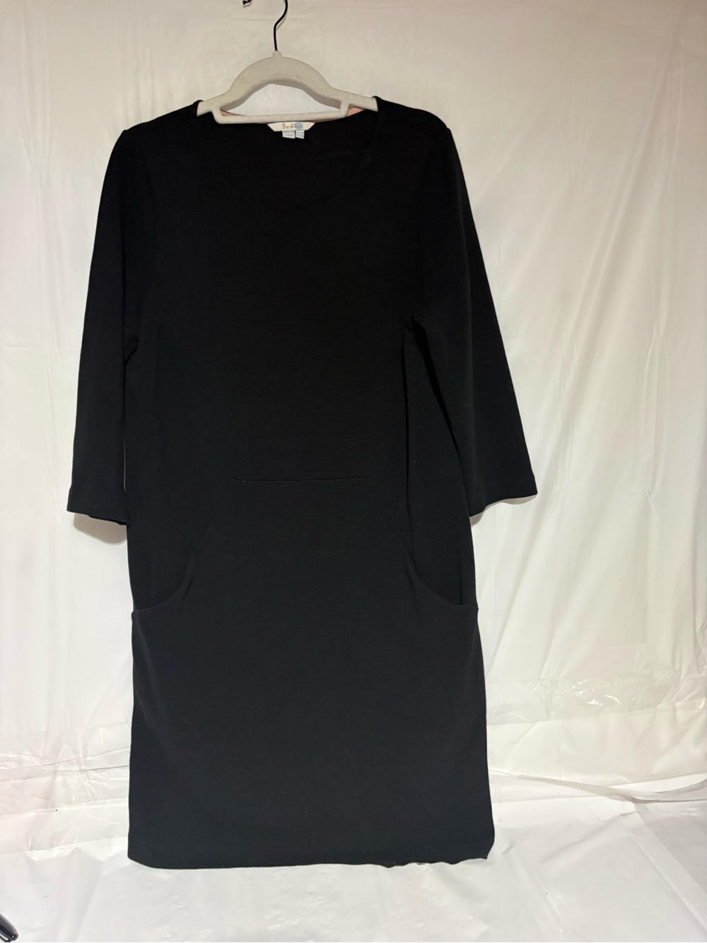 Boden Black Long Sleeve Shift Dress with Pockets hem needs repair
